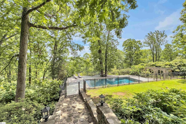 view of pool with fence