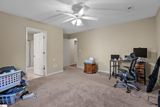 113 Glastonbury Dr, Greer, SC 29651 - office with a ceiling fan, carpet flooring, and baseboards