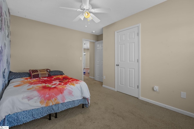 113 Glastonbury Dr, Greer, SC 29651 - bedroom with light carpet, baseboards, and ceiling fan