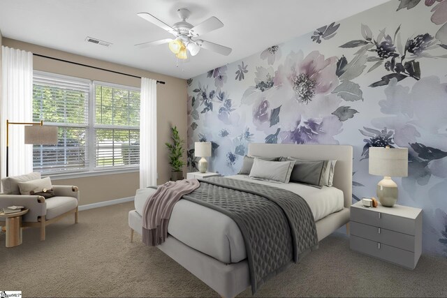 113 Glastonbury Dr, Greer, SC 29651 - bedroom featuring baseboards, light colored carpet, and ceiling fan