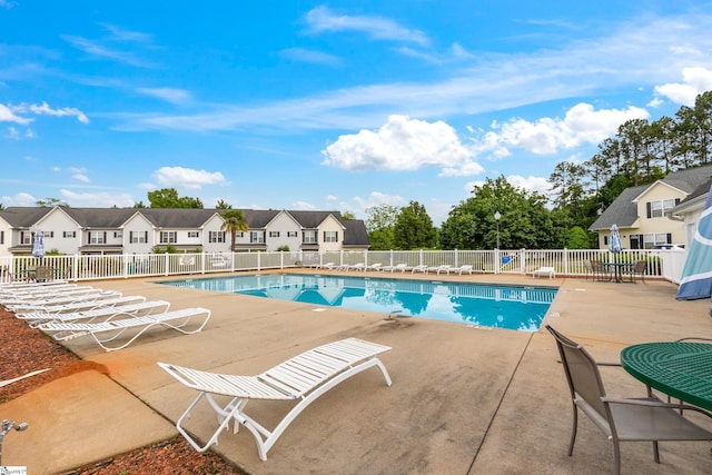 46 Ridgestone Cir, Mauldin, SC 29662 - community pool with a patio area, fence, and a residential view