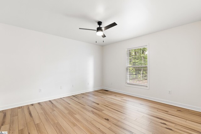 421 Wood Rd, Taylors, SC 29687 - spare room with ceiling fan, light wood-style flooring, and baseboards