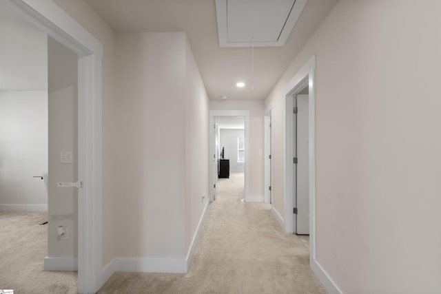 201 Rosecroft Dr, Easley, SC 29642 - hall with light carpet, attic access, and baseboards