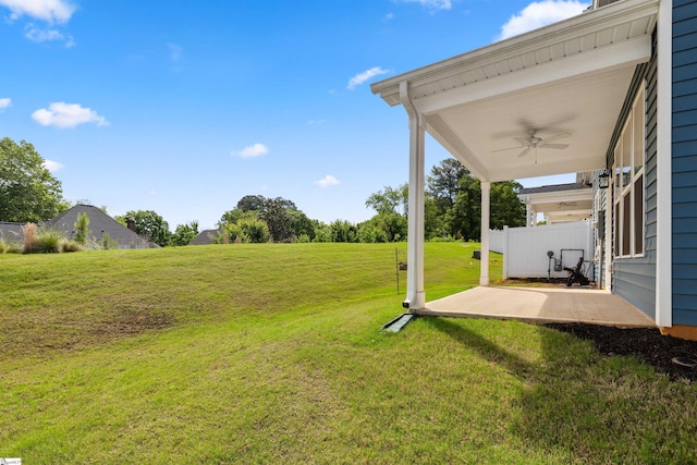 201 Rosecroft Dr, Easley, SC 29642 - view of green lawn with a ceiling fan and a patio area