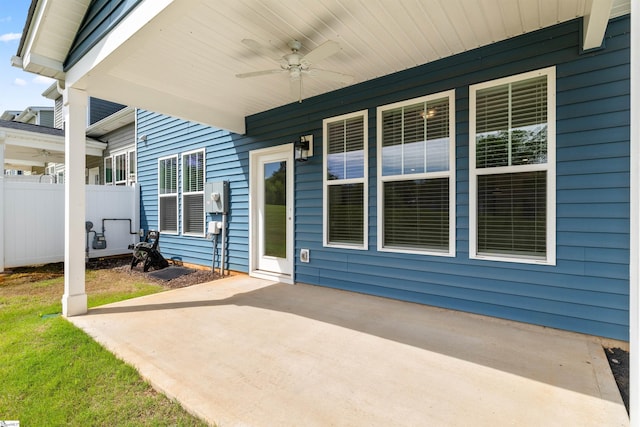 201 Rosecroft Dr, Easley, SC 29642 - view of patio with ceiling fan and fence