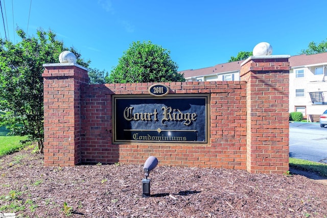 view of community sign
