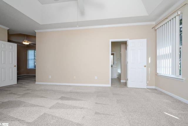 325 Waterton Way, Simpsonville, SC 29680 - empty room featuring a ceiling fan, ornamental molding, carpet floors, healthy amount of natural light, and baseboards