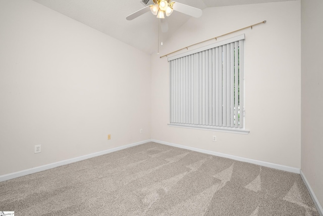 325 Waterton Way, Simpsonville, SC 29680 - empty room with carpet, lofted ceiling, baseboards, and ceiling fan