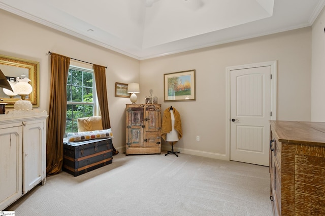 6 Pebble Stone Ln, Taylors, SC 29687 - living area with light carpet, ornamental molding, and baseboards