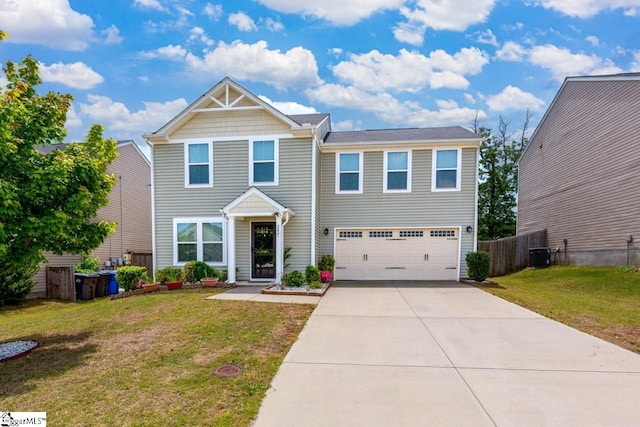 204 Maplestead Farms Ct, Greenville, SC 29617 - view of front of house with concrete driveway, an attached garage, and central AC unit