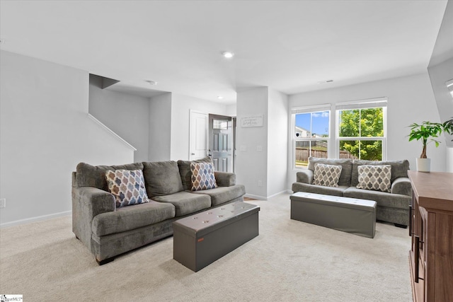 204 Maplestead Farms Ct, Greenville, SC 29617 - living area with light colored carpet, baseboards, and recessed lighting