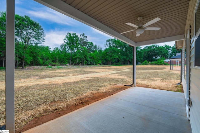 107A W Stewart St, Pelzer, SC 29669 - view of patio featuring ceiling fan