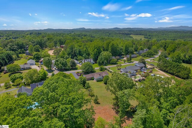 aerial perspective of suburban area featuring a forest