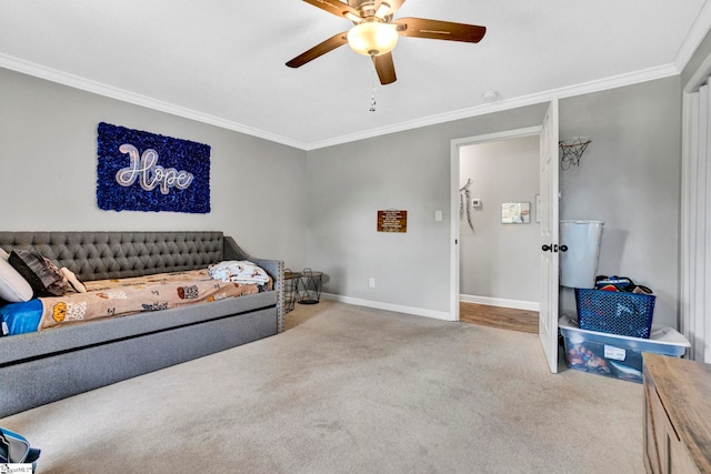 103 Mississippi Dr, Clinton, SC 29325 - living room with ornamental molding, carpet floors, a ceiling fan, and baseboards