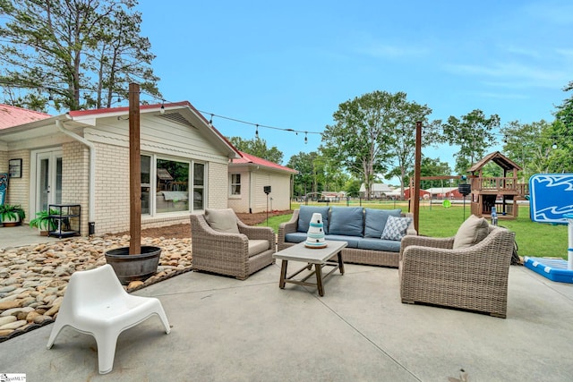 103 Mississippi Dr, Clinton, SC 29325 - view of patio / terrace featuring outdoor lounge area and a playground