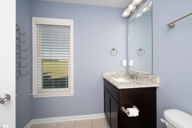 221 Wilsontown Rd, Laurens, SC 29360 - bathroom featuring tile patterned flooring, vanity, toilet, and baseboards