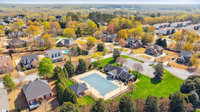aerial perspective of suburban area