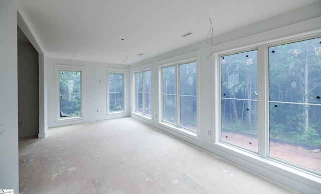 view of unfurnished sunroom