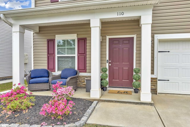 110 Strongridge Trl, Simpsonville, SC 29681 - doorway to property featuring covered porch and stone siding