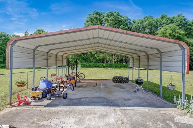 view of car parking featuring a detached carport