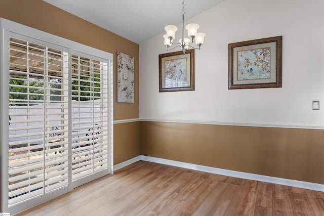 108 Shea Ct, Simpsonville, SC 29681 - unfurnished dining area featuring baseboards, a chandelier, and light wood-type flooring