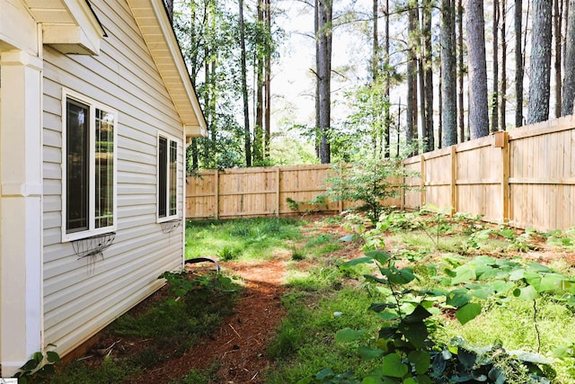 view of fenced backyard