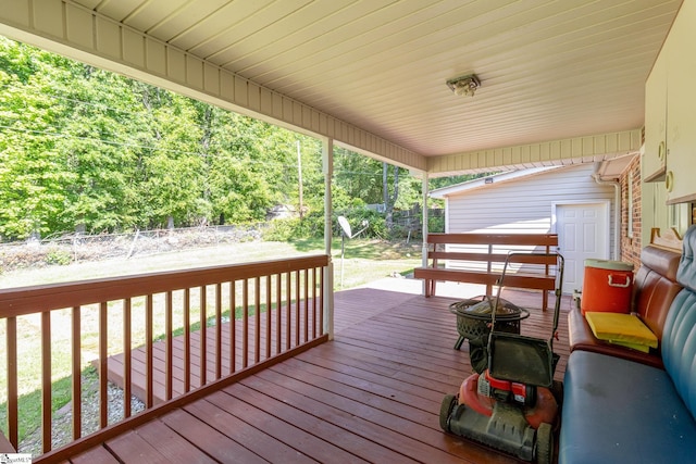 202 Forest Dr, Liberty, SC 29657 - deck featuring a fenced backyard and an outdoor fire pit