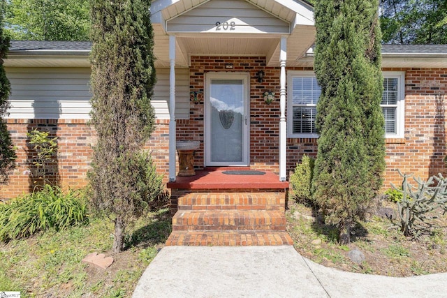 202 Forest Dr, Liberty, SC 29657 - doorway to property with brick siding