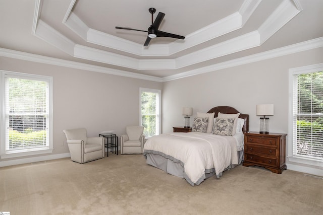 5 Marlis Ct, Greer, SC 29650 - carpeted bedroom with a raised ceiling, ornamental molding, and a ceiling fan