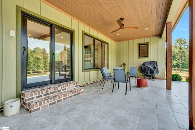 475 Johnson Rd, Easley, SC 29642 - view of patio featuring area for grilling, ceiling fan, and outdoor dining space