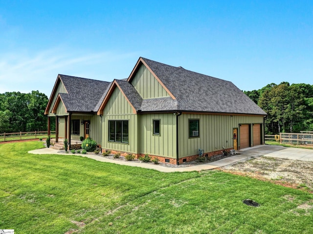475 Johnson Rd, Easley, SC 29642 - view of front of house with a shingled roof, board and batten siding, driveway, and crawl space