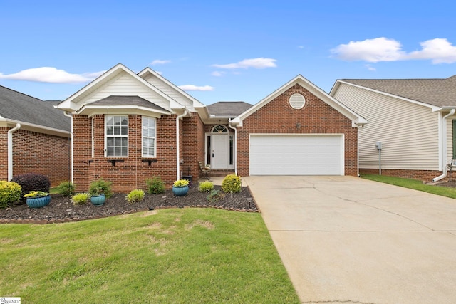 436 Rambling Rose Way, Moore, SC 29369 - view of front facade with an attached garage, brick siding, a front lawn, and driveway