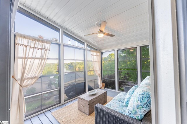 1230 Melton Rd Unit # 16, West Union, SC 29696 - sunroom with vaulted ceiling and a ceiling fan