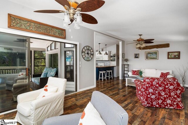 1230 Melton Rd Unit # 16, West Union, SC 29696 - living area featuring a ceiling fan and wood finished floors