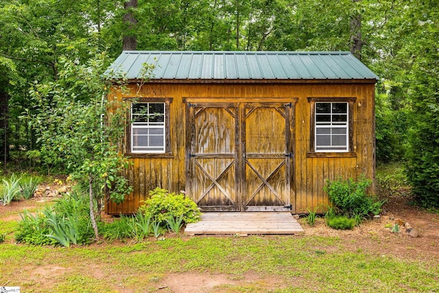 view of shed