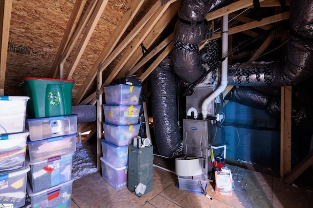 view of unfinished attic