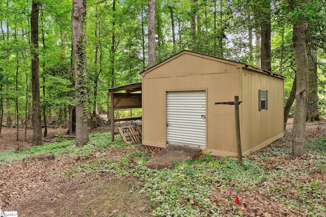 view of shed