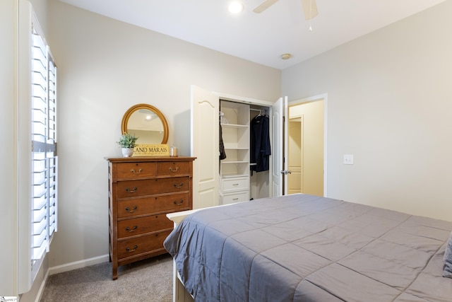 208 Medoc Ln, Moore, SC 29369 - bedroom featuring light carpet, multiple windows, a closet, and a ceiling fan