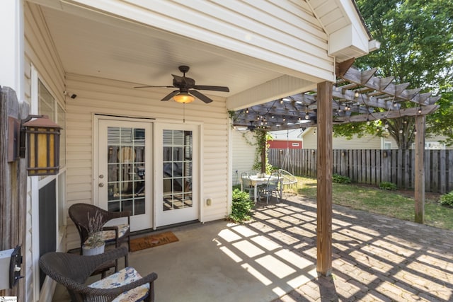 208 Medoc Ln, Moore, SC 29369 - view of patio / terrace with a pergola, outdoor dining area, and ceiling fan