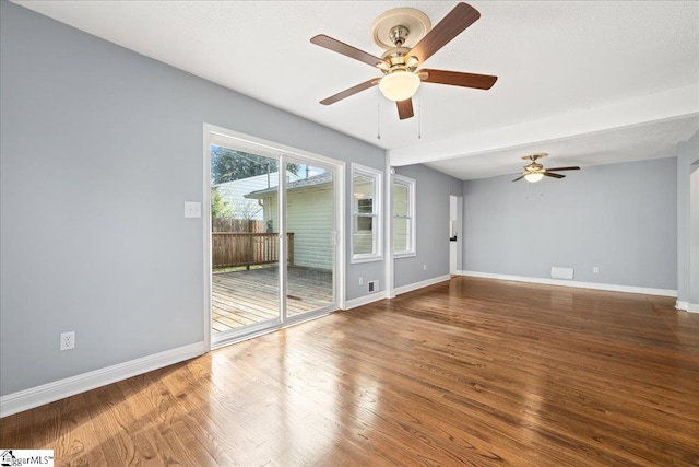 222 Woodview Ave, Spartanburg, SC 29306 - unfurnished room featuring ceiling fan, baseboards, and wood finished floors
