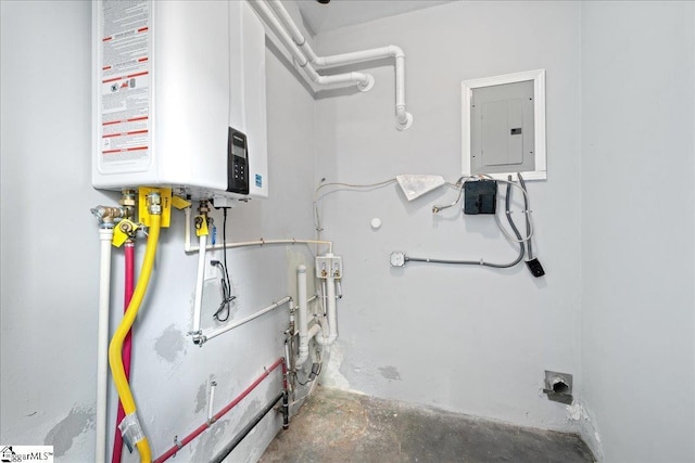 222 Woodview Ave, Spartanburg, SC 29306 - utility room featuring water heater and electric panel