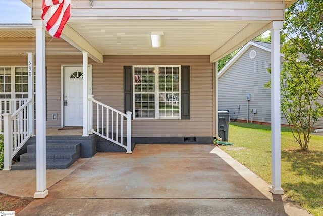 330 Split Oak Ln, Inman, SC 29349 - doorway to property with crawl space, a yard, and covered porch