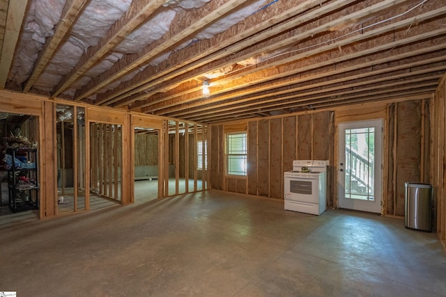 basement with plenty of natural light