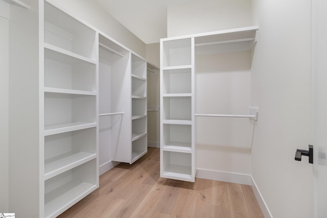 spacious closet with wood finished floors