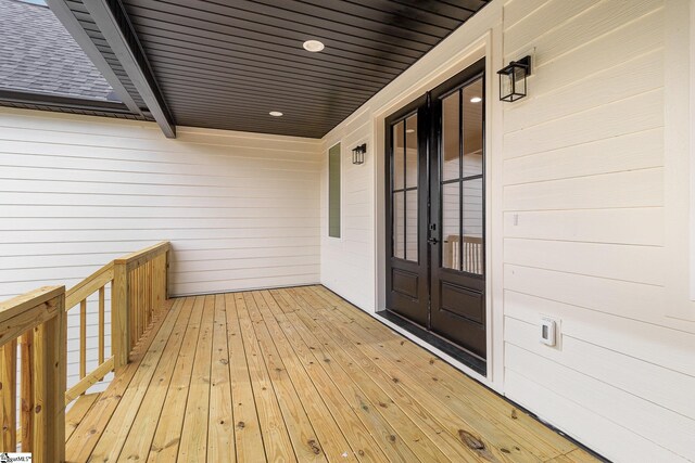 deck with french doors