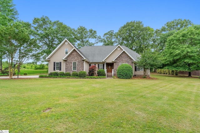 426 Isaqueena Dr, Greer, SC 29651 - view of front of property with a front lawn and stone siding