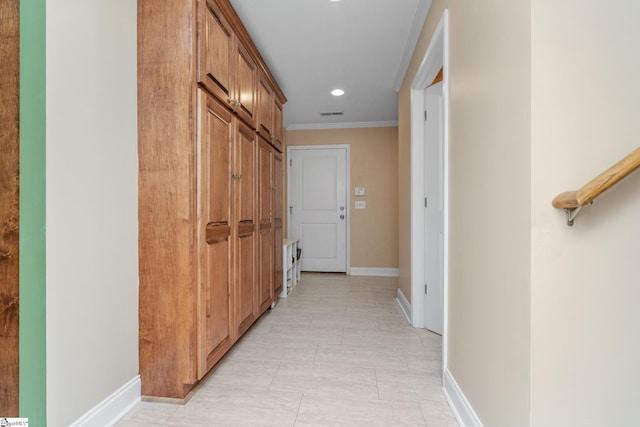426 Isaqueena Dr, Greer, SC 29651 - corridor with ornamental molding, baseboards, and recessed lighting