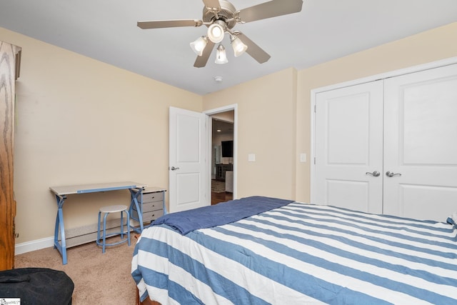 426 Isaqueena Dr, Greer, SC 29651 - carpeted bedroom with a closet, a ceiling fan, and baseboards