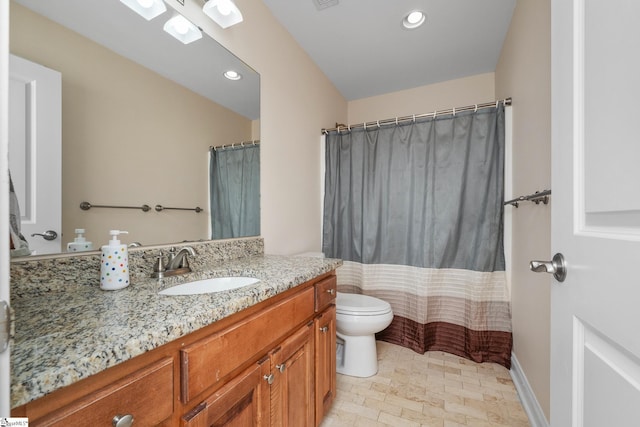 426 Isaqueena Dr, Greer, SC 29651 - full bathroom with recessed lighting, vanity, and toilet