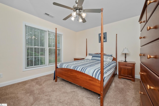 426 Isaqueena Dr, Greer, SC 29651 - bedroom featuring light carpet, baseboards, and ceiling fan